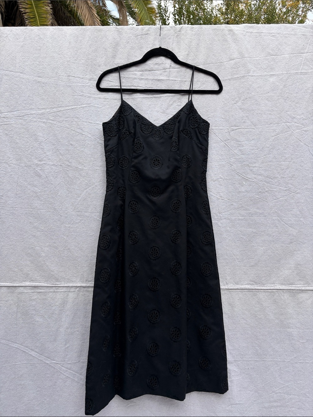 Black Embroidered Slip Dress - Women